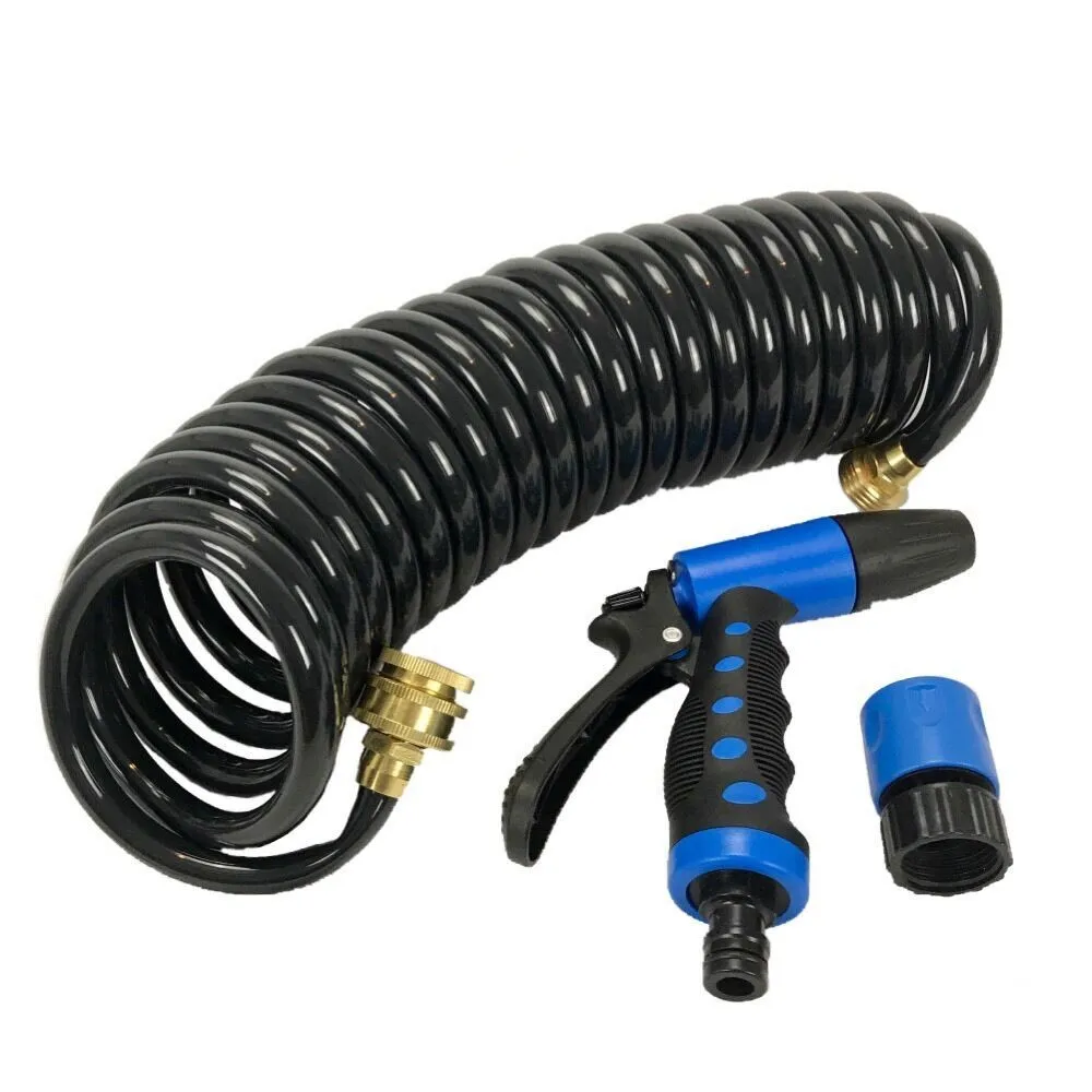 6 5 м спиральный шланг и триггерное сопло латунные адаптеры лодка морская катушка