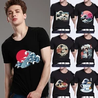 harajuku t shirt mens clothing classic fashion street animation sunset casual simple o neck youth commuter wear comfortable top