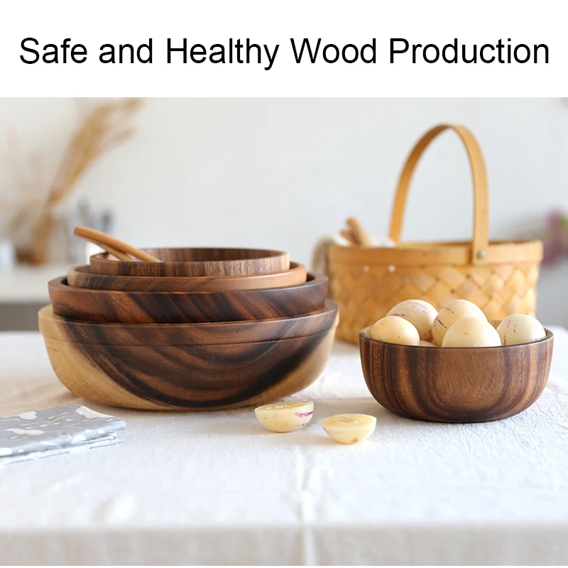 

Natural Bowl set Creative Coconut Shell Fruit Salad Noodle Rice Wooden bowl Tableware restaurant for home kitchen Decoration