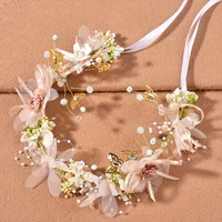 bridesmaid hair flower headbands one piece wedding hair accessories bridal flower crown couronne de fleur