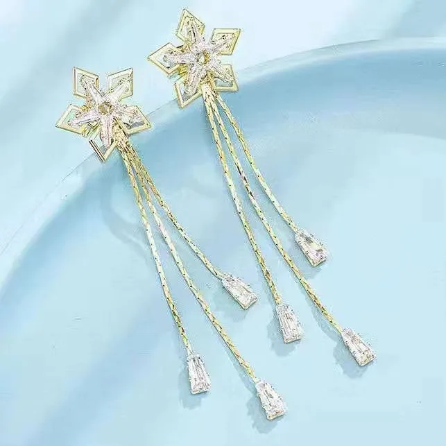 

Fashion geometric ladies five-pointed star earrings 2021 trend tassel gold Unusual earrings Vintage Jewelry for women