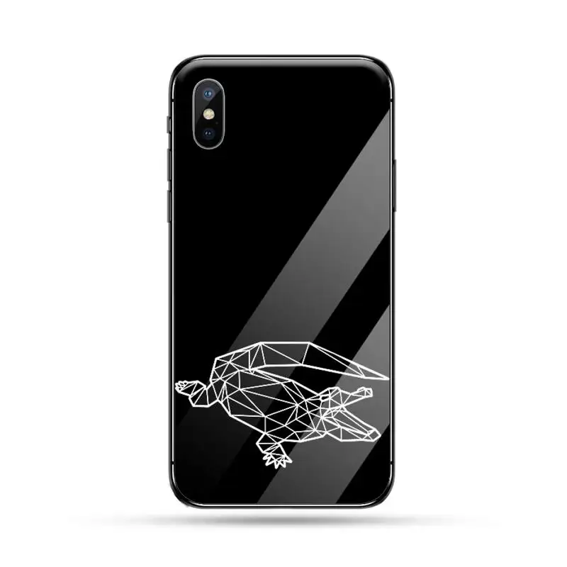 

Animals cute line design Phone Case Tempered glass For iphone 5C 6 6S 7 8 plus X XS XR 11 PRO MAX