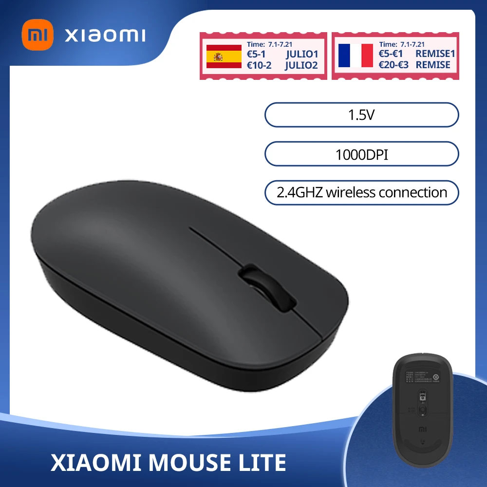 Беспроводная мышь Xiaomi Lite 2020 ГГц 2 4 точек/дюйм эргономичная оптическая