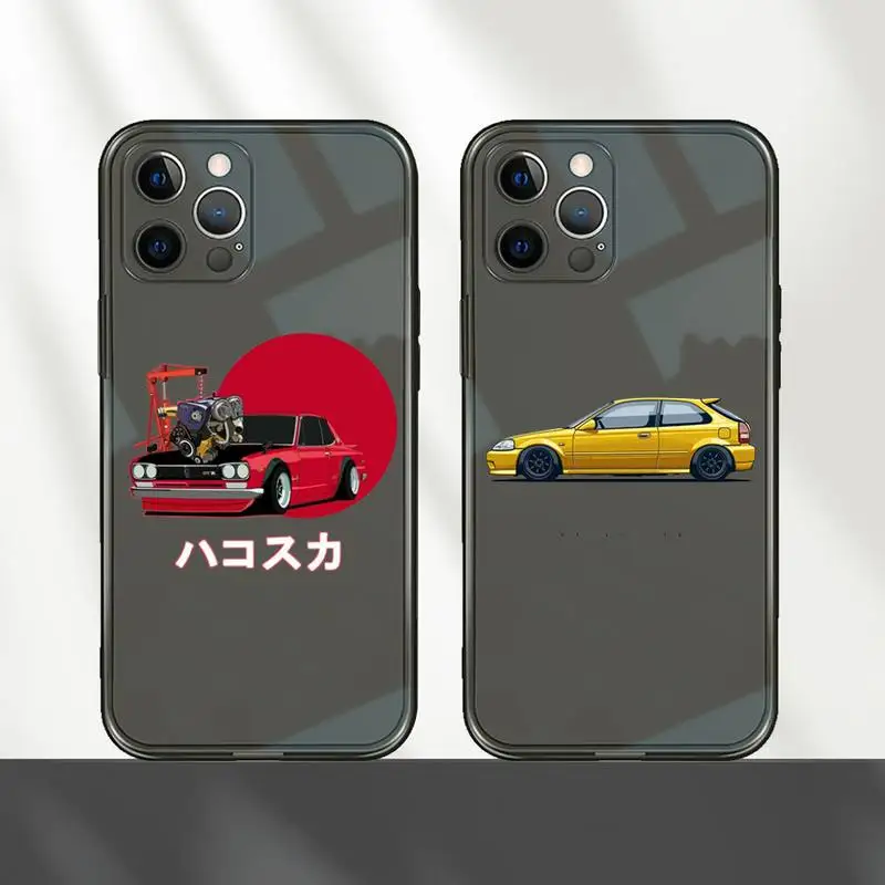 

Sports car engine Phone Case For iPhone 12 11 8 7 mini pro X XS XR MAX Plus Black Transparent Cover