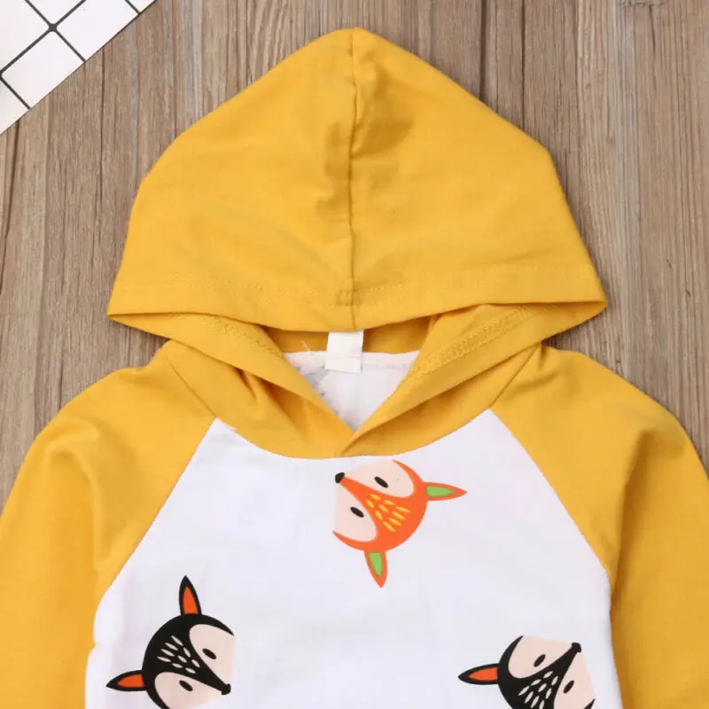 Детский желтый свитер с длинным рукавом и капюшоном | Мать ребенок