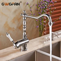 modern kitchen basin faucet high arch 360 degree swivel chrome faucet single ceramic handle deck mounted mixer taps lh 6013l
