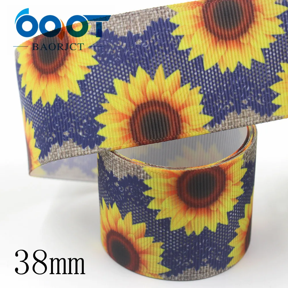 OOOT BAORJCT I-191123-2578, 38 мм 10 ярдов различные весенние цветы мультфильм корсажные ленты, лук Кепка, одежда, вечерние украшения DIY - Цвет: I-191123-2579