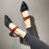 lady shoes new hollow coarse sandals high heeled shallow mouth pointed pumps work women female sexy high heels zapatilla lattice