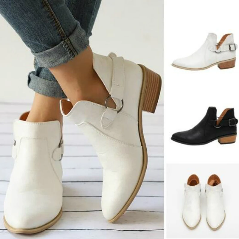 Женские ботильоны в европейском стиле ботинки на высоком каблуке модная кожаная