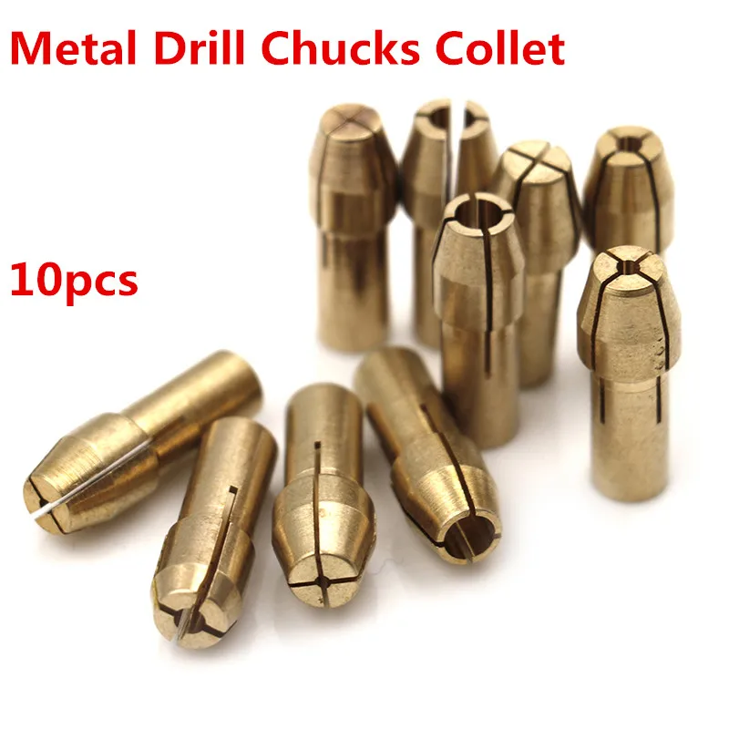 

10Pcs Mini Drill Chucks Adapter Mini Drill Chucks Chuck Adapter Micro Collet Brass For Power Rotary Tool 0.5mm-3.2mm