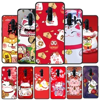 maneki neko lucky money cat silicone cover for oneplus nord ce 2 n10 n100 9 9r 8t 7t 6t 5t 8 7 6 plus pro phone case shell