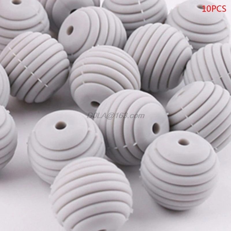 

10 Pcs/pack Silicone Balls Baby Teething Spiral Round Beads DIY Necklace Infants Teether Pacifier Chain Accessories Q81A