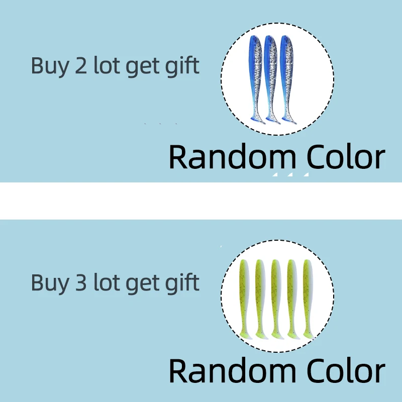 100pcs/Lot 5cm 1.3g Fish Silicone Worm Soft Lures Fake Bait Sea Fishing Swimbait Surface Artificial Spinnerbait