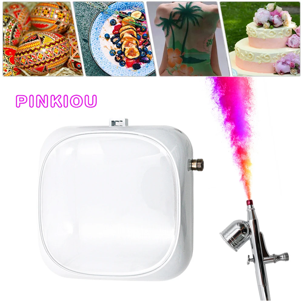 Pinkiou Airbrush Gun Kit Gravity  Feed Cake Decorating Nail Art Makeup Painting Hobby Single-Action Airbrush Kit