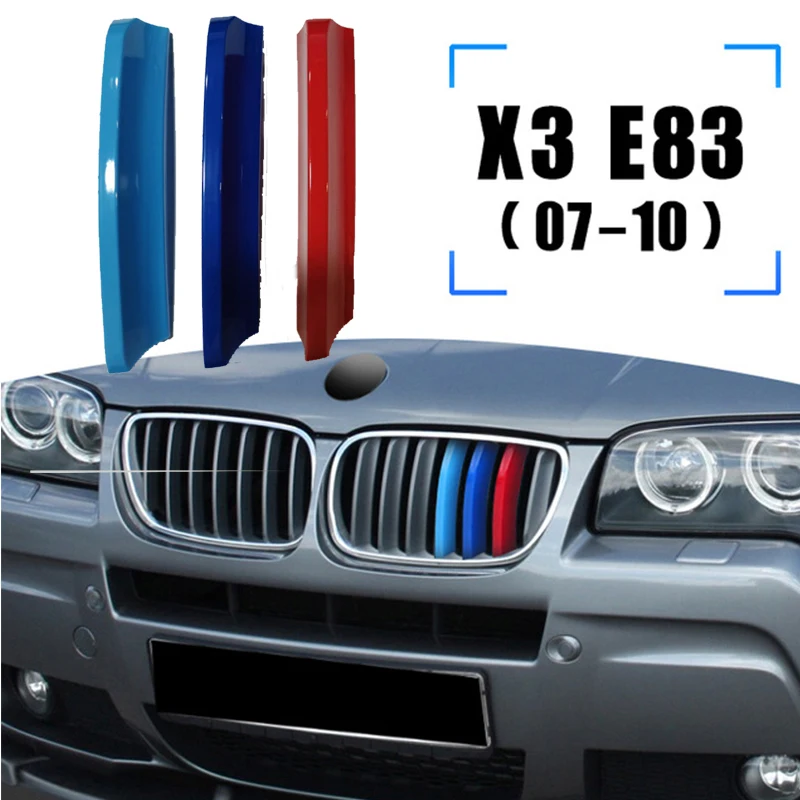 ZEMAR 3 шт. ABS для 2003 2004 2005 2006-2007 BMW X3 E83 Автомобильная решетка радиатора зажим отделки M