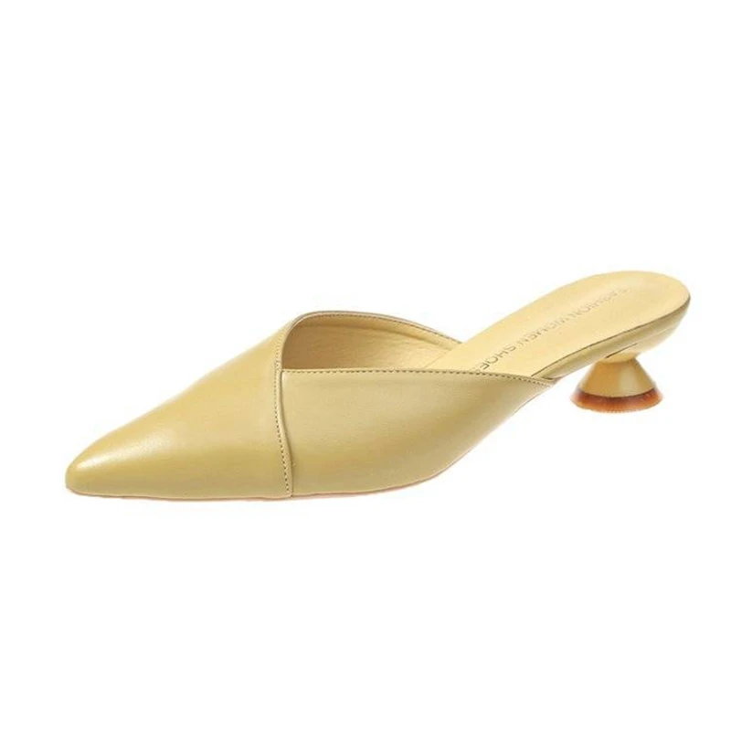 

Marlisasa Women Classic Pointed Toe High Quality Slip on Stiletto Heels Lady Cool Stylish Summer Pu Leather Heel Shoes F6293