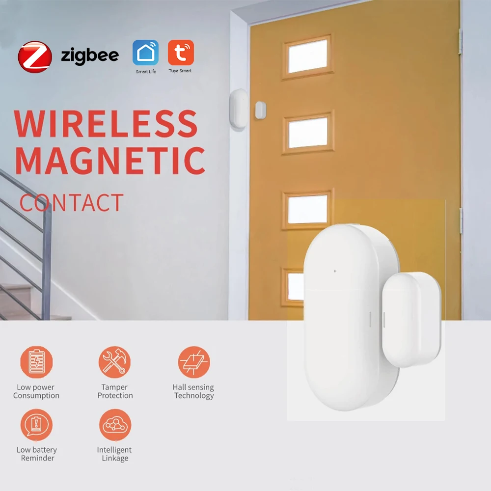 Датчик двери ZigBee с управлением через приложение датчик открытия окон и дверей