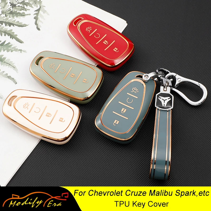 

TPU Car Remote Key Case Covers Holder Shell for Chevrolet Cruze Spark Sonic Camaro Volt Bolt Trax Malibu Car-Styling Accessories