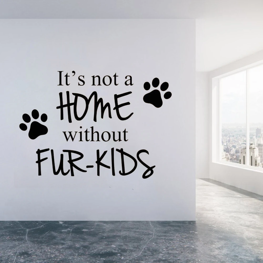 Это не дом без меха-дети Наклейка на стену виниловая наклейка магазин товаров для