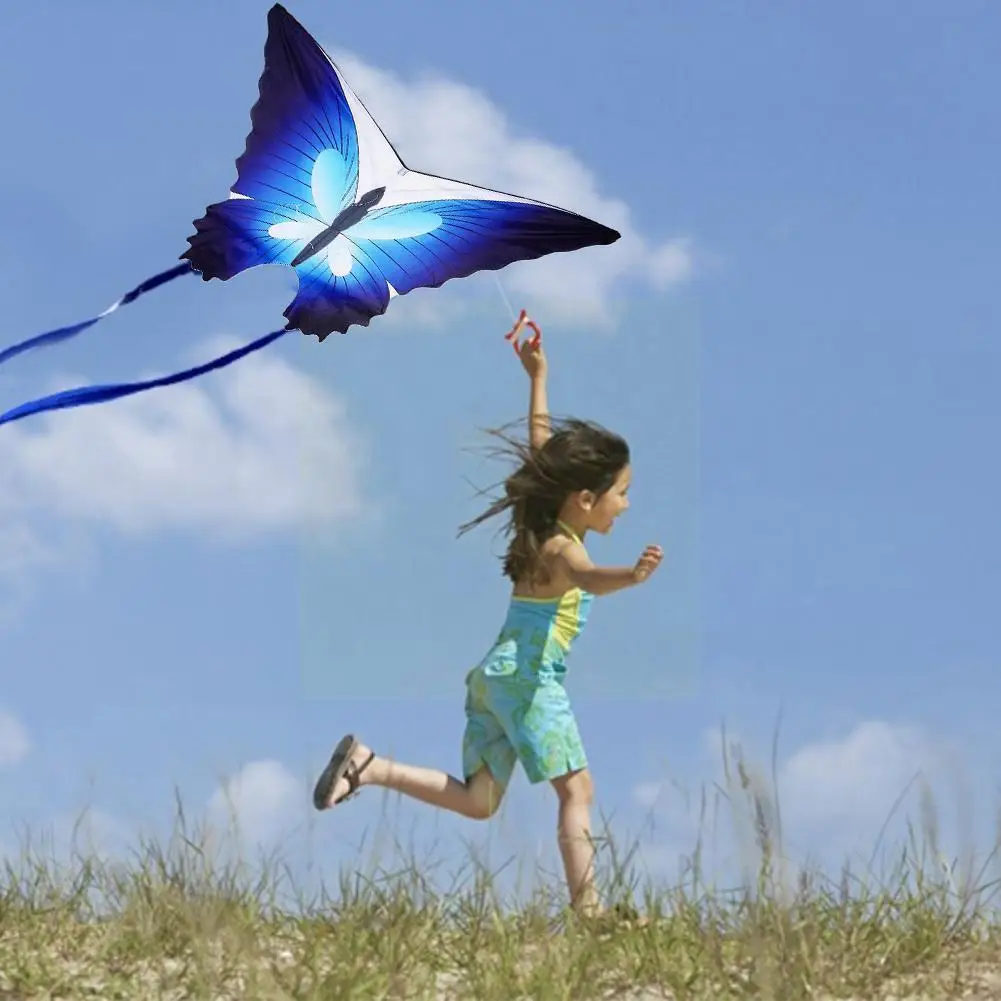 

Weifang kite blue butterfly kite with tail strip D2O8