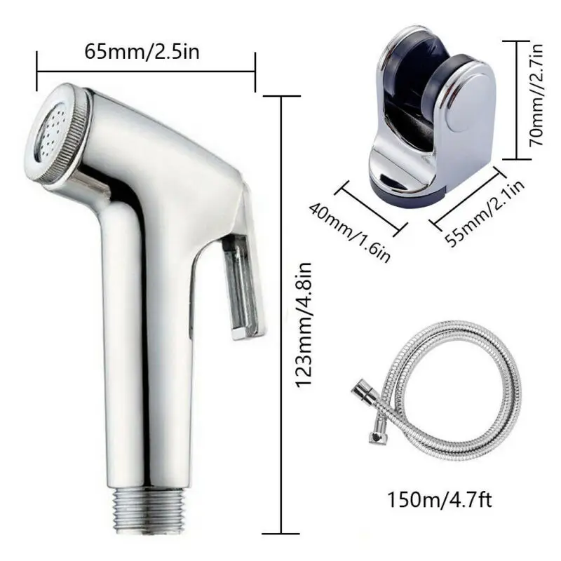 Handheld Toilet bidet sprayer set Kit Stainless Steel Hand Bidet faucet for Bathroom hand shower head self cleaning | Дом и сад