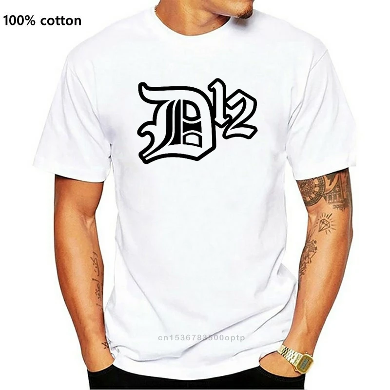 

New D12 Black Logo T Shirt Classic Hip Hop Tee Rap Vintage Eminem Shady Kami REPRINT Summer Man T-Shirt Tops Tees 2021