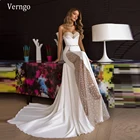 Verngo свадебное платье русалки 2020 милое шифоновое атласное простое свадебное платье в горошек новое длинное свадебное платье с бусинами и поясом