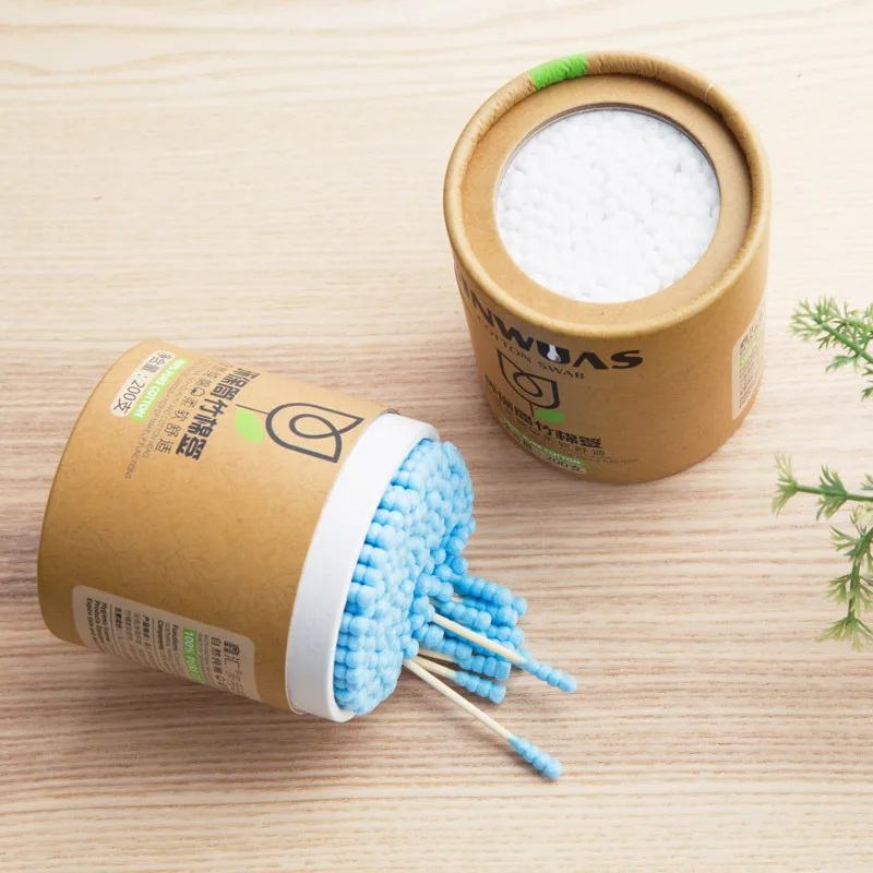 

Baby Cotton Swabs 200pcs/Box Bamboo Wood Sticks Soft Cotton Buds Cleaning of Ears Tampons Cotonete Pampons Health Beauty