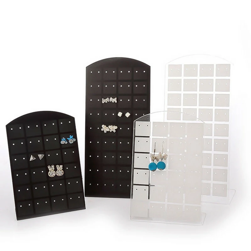

24/36 Pair 48/72 Holes/set Black Plastic Jewelry Holder Organizer Ear Studs Display Stand Showcase Jewelry Display Rack