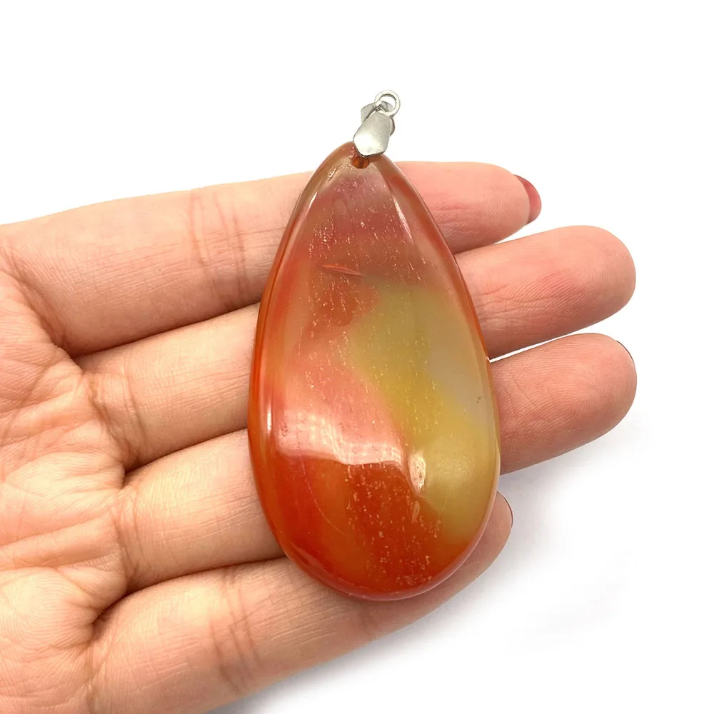1pcs Agate Pendant DIY Women Necklace Delicate Jewelry Accessories Trendy Jwellery Water Drop Shape Colorful Natural Stone Charm |