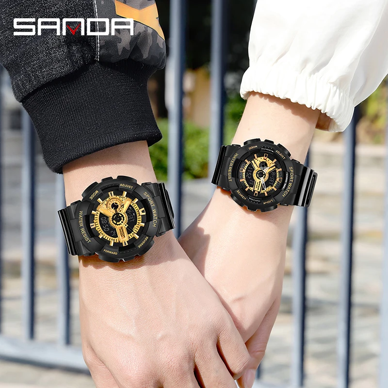 New Military Watch Men G Style Wateproof Shock Sport Mens Watches SANDA Brand Luxury LED Digital-watch Casual Army Wristwatches | Наручные