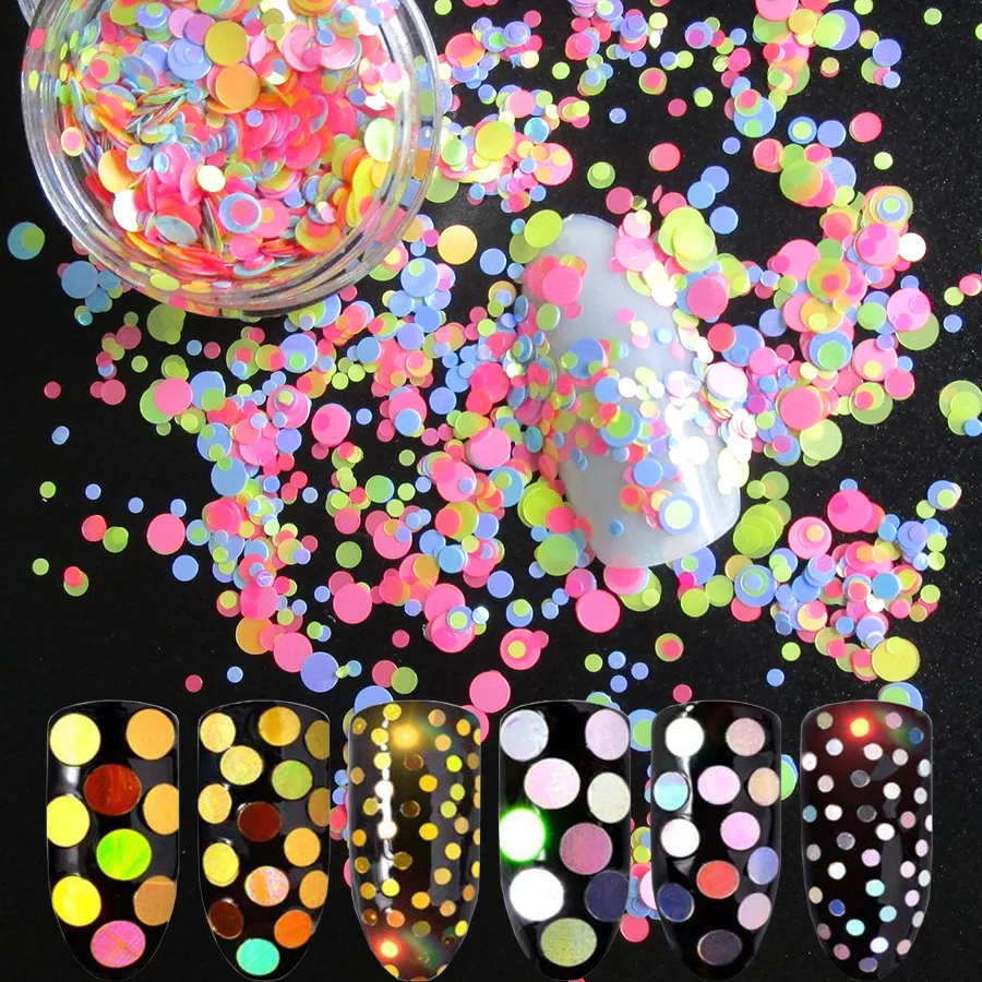 2 баночки дисковые Блестки для ногтей блестки хлопья акриловые украшения дизайна