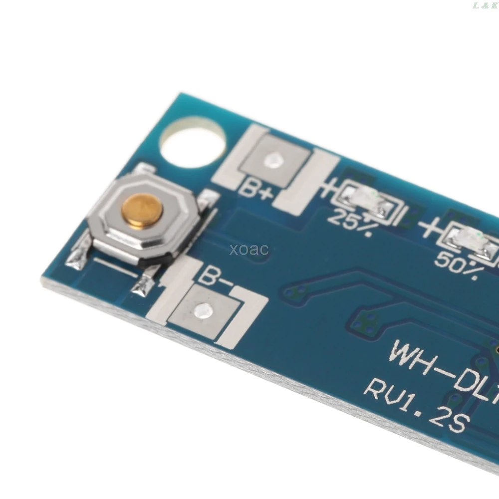 1 ячейка литиевая зарядка уровень емкости батареи светодиодный индикатор