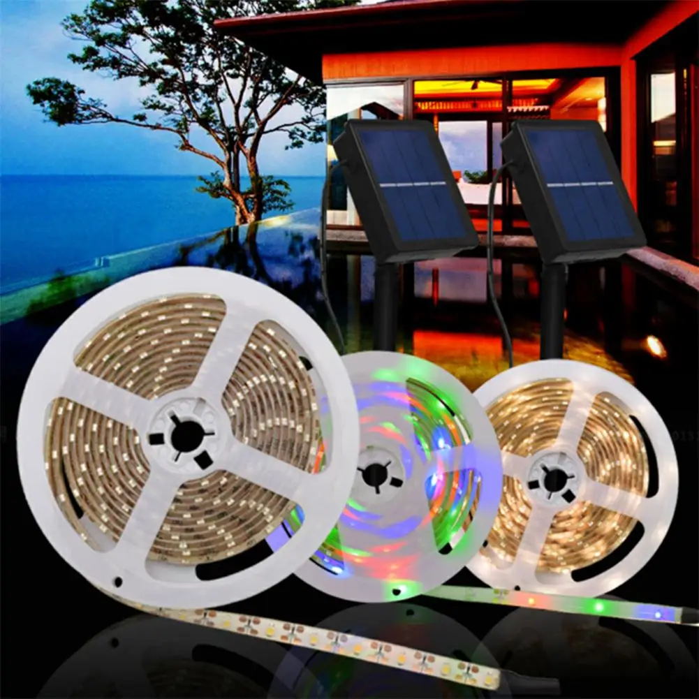 

Solar Light Strip With RGB Dimming Light Outdoor Decoration LED Flexible Light Strip Garden Decoration
