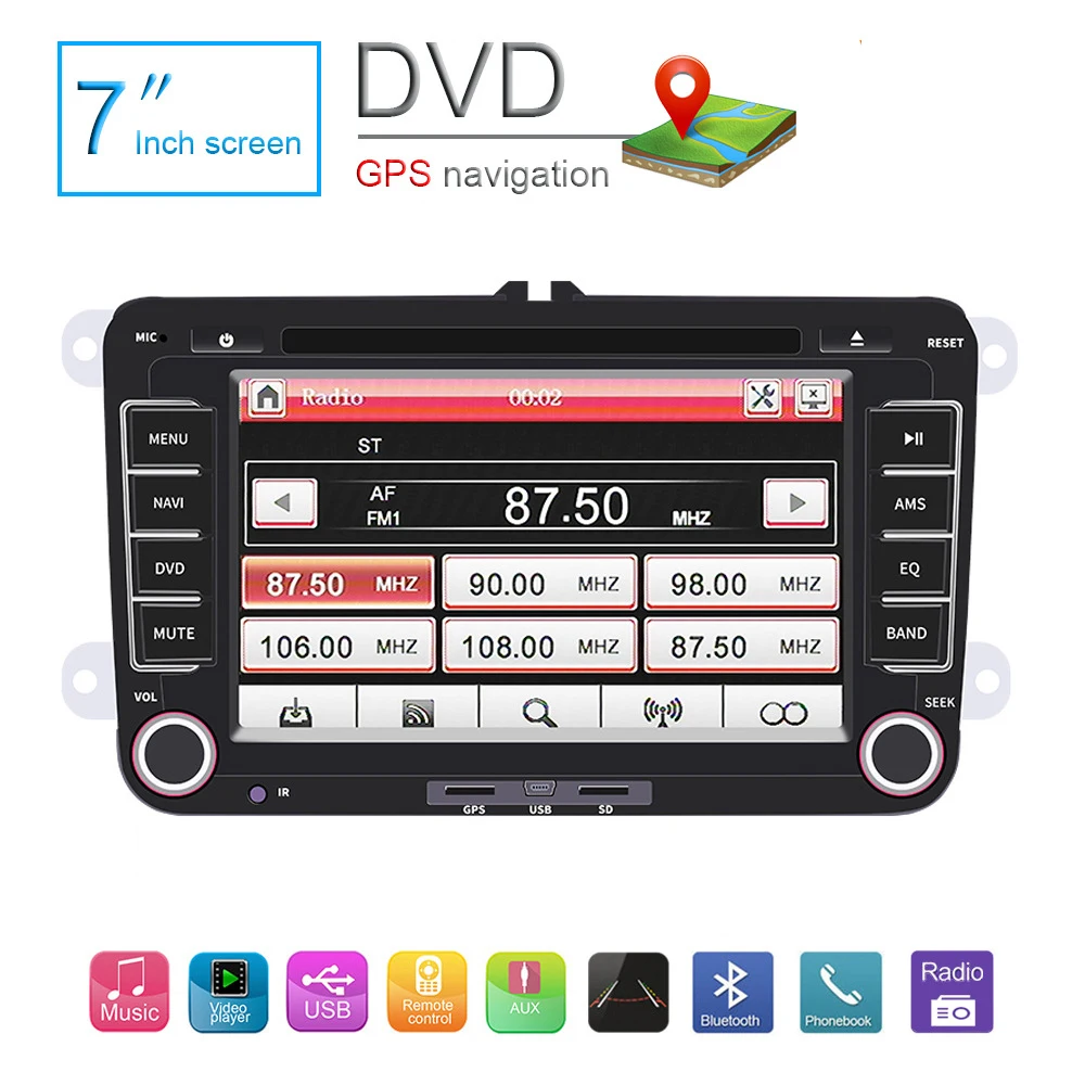 7 дюймовый автомобильный DVD CD GPS спутниковый навигатор FM радио стерео USB для VW Golf MK5