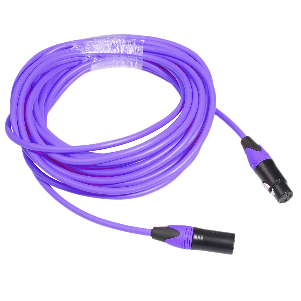 3 Pin XLR папа к гнезду сбалансированный Микрофон Кабель провод фиолетовый|Детали и