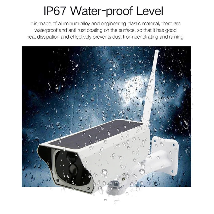 Hebeiros Солнечная энергия IP Wifi камера батарея 1080P наружная водонепроницаемая