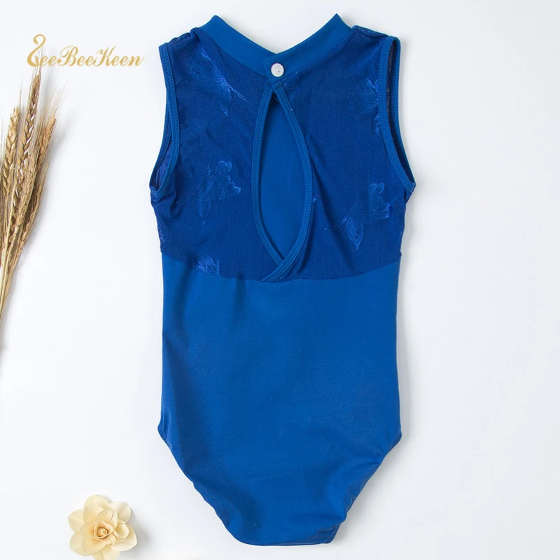 Балетная Одежда для девочек без рукавов с сеткой черного/синего/красного цвета |