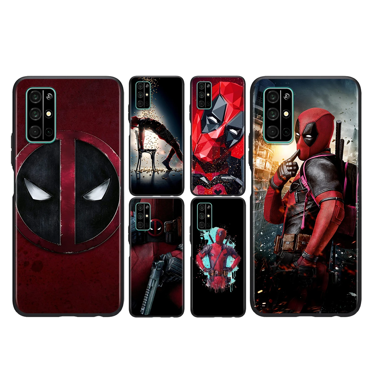 

For Honor Play 3E 8S 8C 8X 8A 8 7S 7A 7C MAX Prime Pro 2019 2020 Black Phone Case Marvel Deadpool Soft Silicone Cover