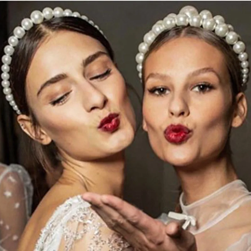 Женский обруч для волос Coroa модная большая жемчужина невесты подружки свадебные