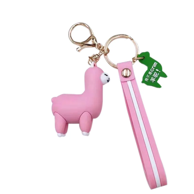 

Three-dimensional Cute Alpaca Keychain Doll Creative Cartoon Little Sheep Bag Pendant Small Gift Women Car Bag Key chains 2020