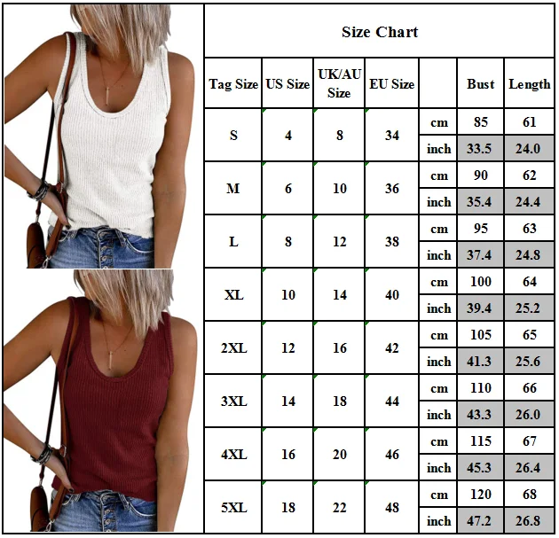 

Womens U-Neck Sleeveless Ribbed Knitted Tops Summer Casual Loose Vest T-Shirt