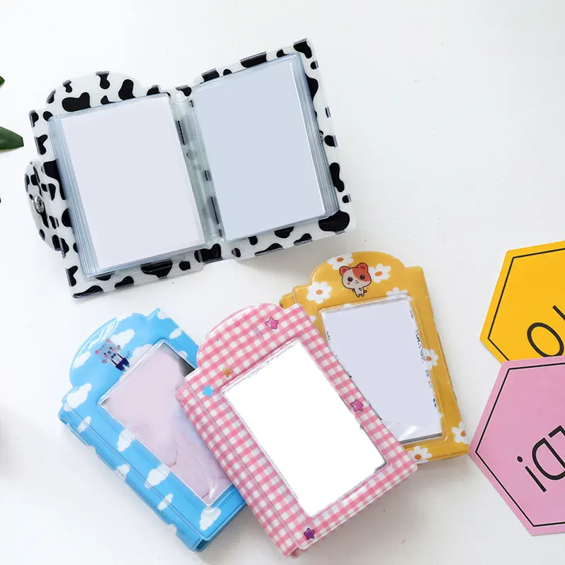 

32 Pocket 3 Inch Photo Album Cartoon Cat Photocard Holder Cute Cow Pattern Photocard Binder Lovely Instax Mini Album & Name Card