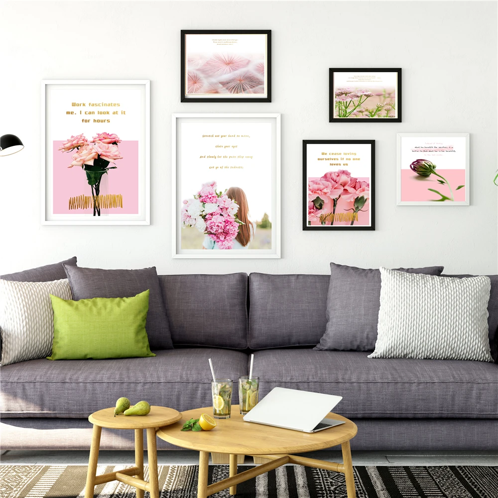 Оригинальная матерчатая постер из шелковой ткани розовый цветок тюльпана розы