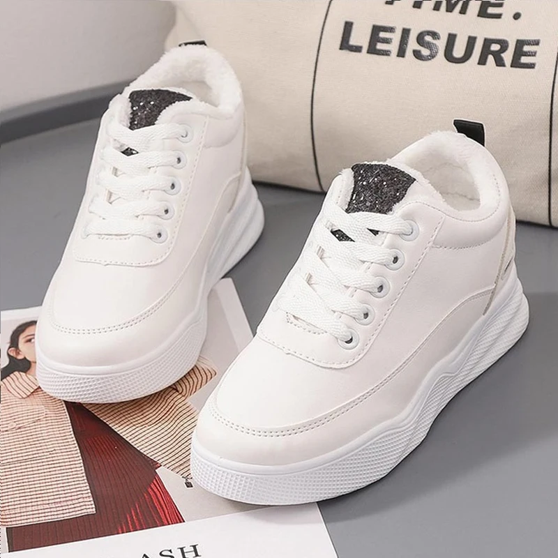 Женские кроссовки на платформе Белые Повседневные из искусственной кожи