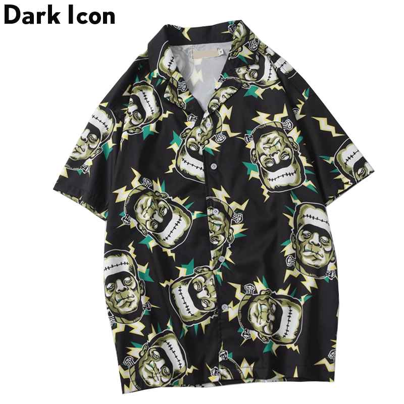 Мужская рубашка с короткими рукавами DARK ICON модная уличная пляжная в стиле хип хоп