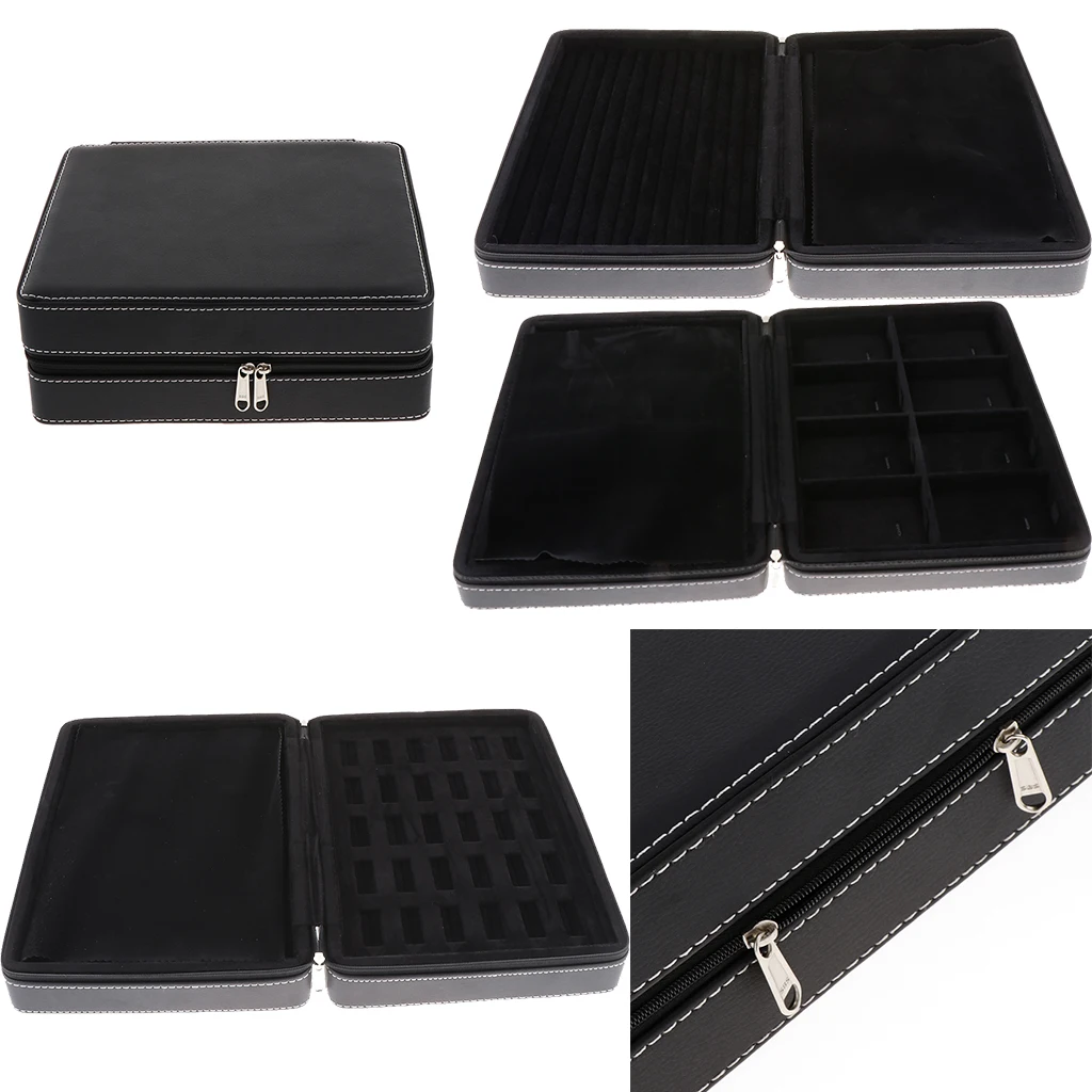 

PU Leather Travel Jewelry Organizer Case Saving Pendant Earrings Storage Bag
