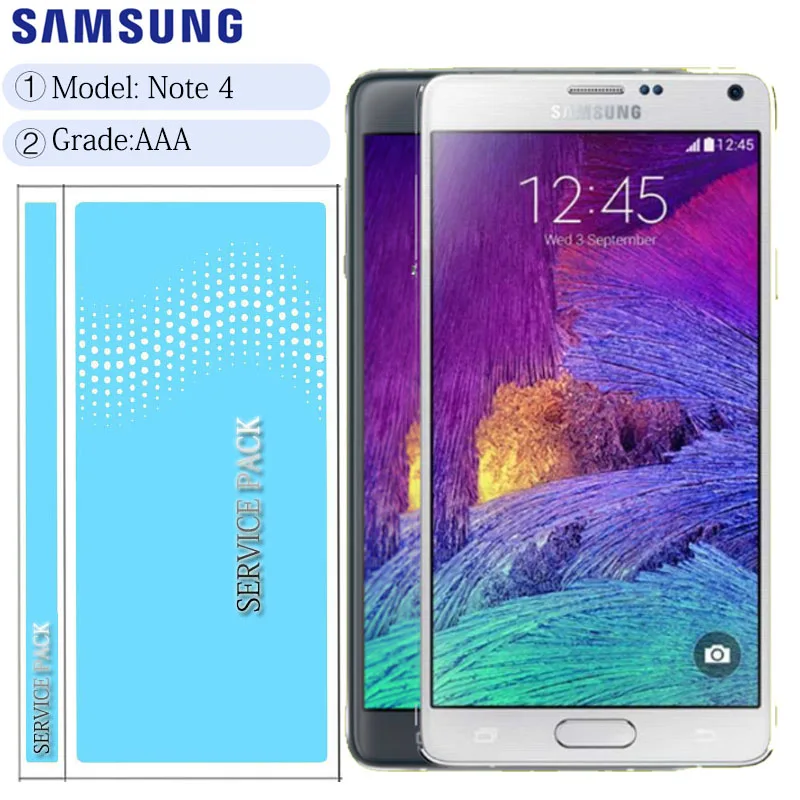 Оригинальный ЖК дисплей для SAMSUNG Galaxy Note 4|Экраны мобильных телефонов| |