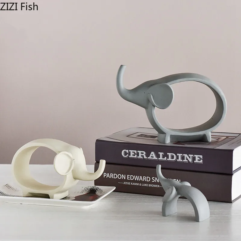 Креативный керамический слон в скандинавском стиле мультяшный семейное ремесло