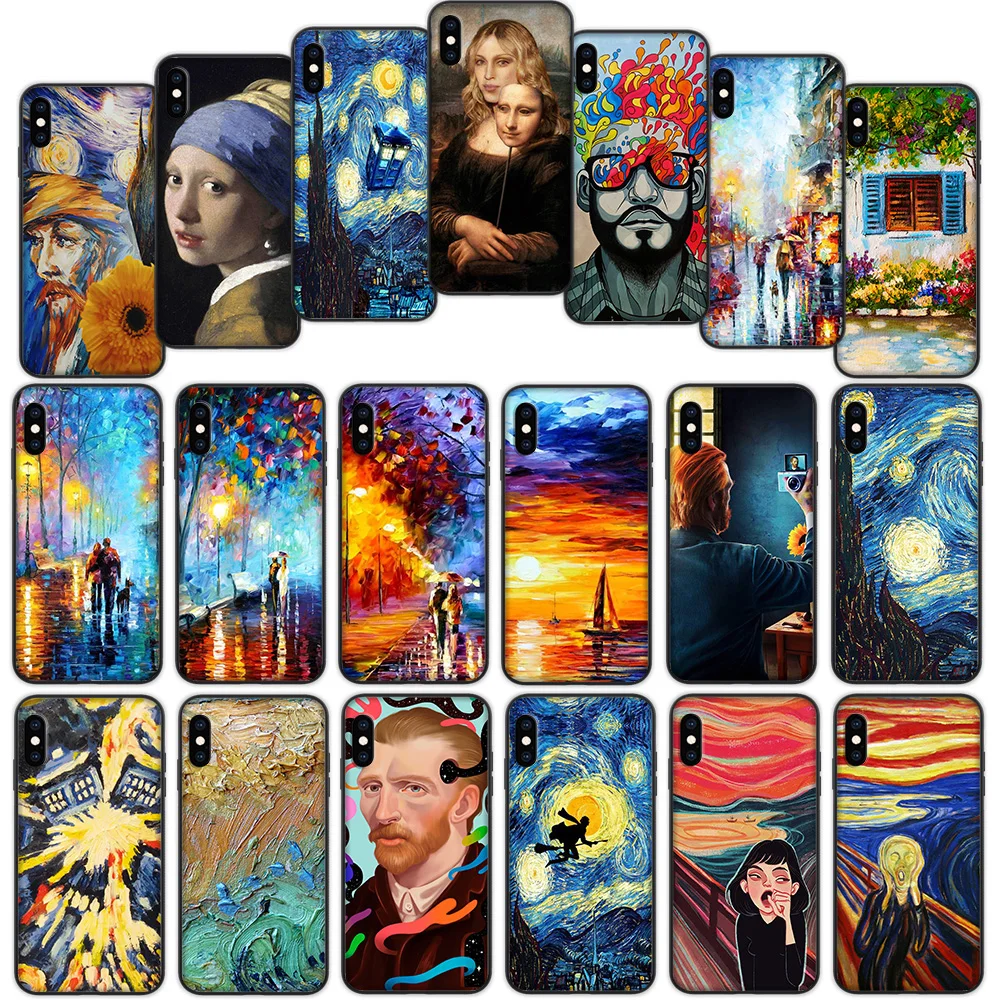 painting van gogh starry night soft cover case for iphone 12 11 pro x xs xr max free global shipping